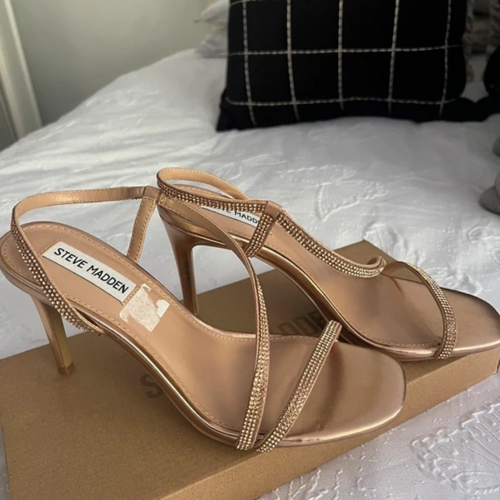 Steve Madden Women's Gold Strappy Heels